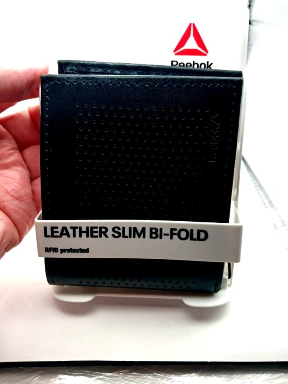 Reebok Slim Black Leather Bifold Wallet RFID Protection New with Tags - Picture 4 of 7